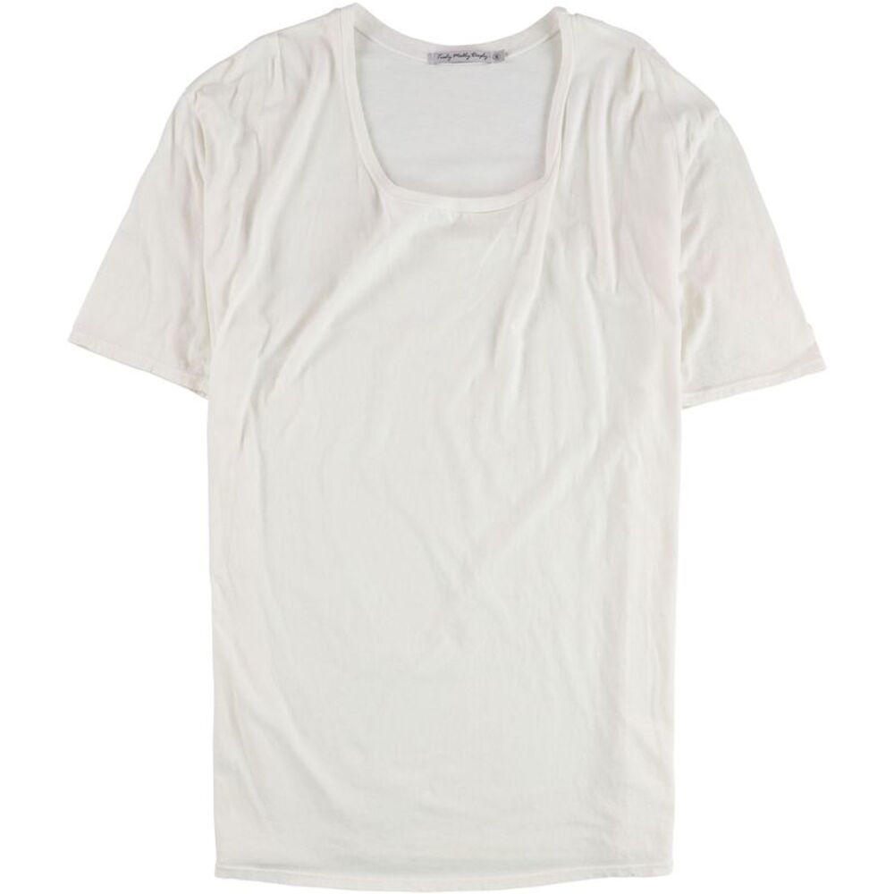 TRULY MADLY DEEPLY Mens Solid Basic T-Shirt, White, M, DM